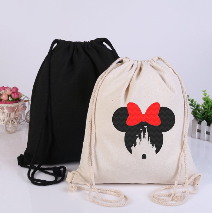String Backpack in Natural Cotton,Cotton Backpacks,Custom Backpacks,Personalized Name Bag,Disney Accessories,Disney Drawstring Backpack