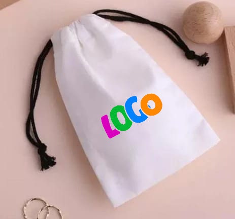 Set of 10 2050100 Natural Cotton Drawstring Pouch, Eco-Friendly Cotton Bags With Drawstring For Jewelry Packaging, Reusable Package Bag