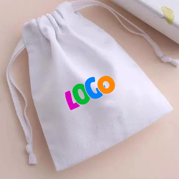 Set of 10 2050100 Natural Cotton Drawstring Pouch, Eco-Friendly Cotton Bags With Drawstring For Jewelry Packaging, Reusable Package Bag