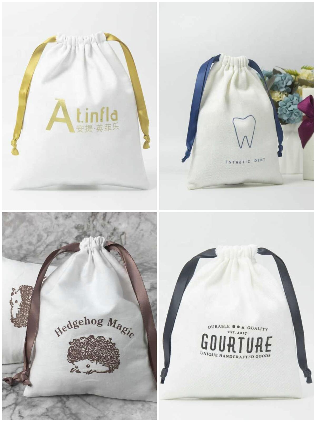 Set of 203050100 Dust Cover Storage Bags Cotton Drawstring Pouch for Handbags Purses Pocketbooks Shoes Dust bags