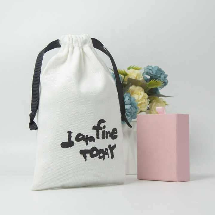 Set of 10 2050100 Natural Cotton Drawstring Pouch, Eco-Friendly Cotton Bags With Drawstring For Jewelry Packaging, Reusable Package Bag