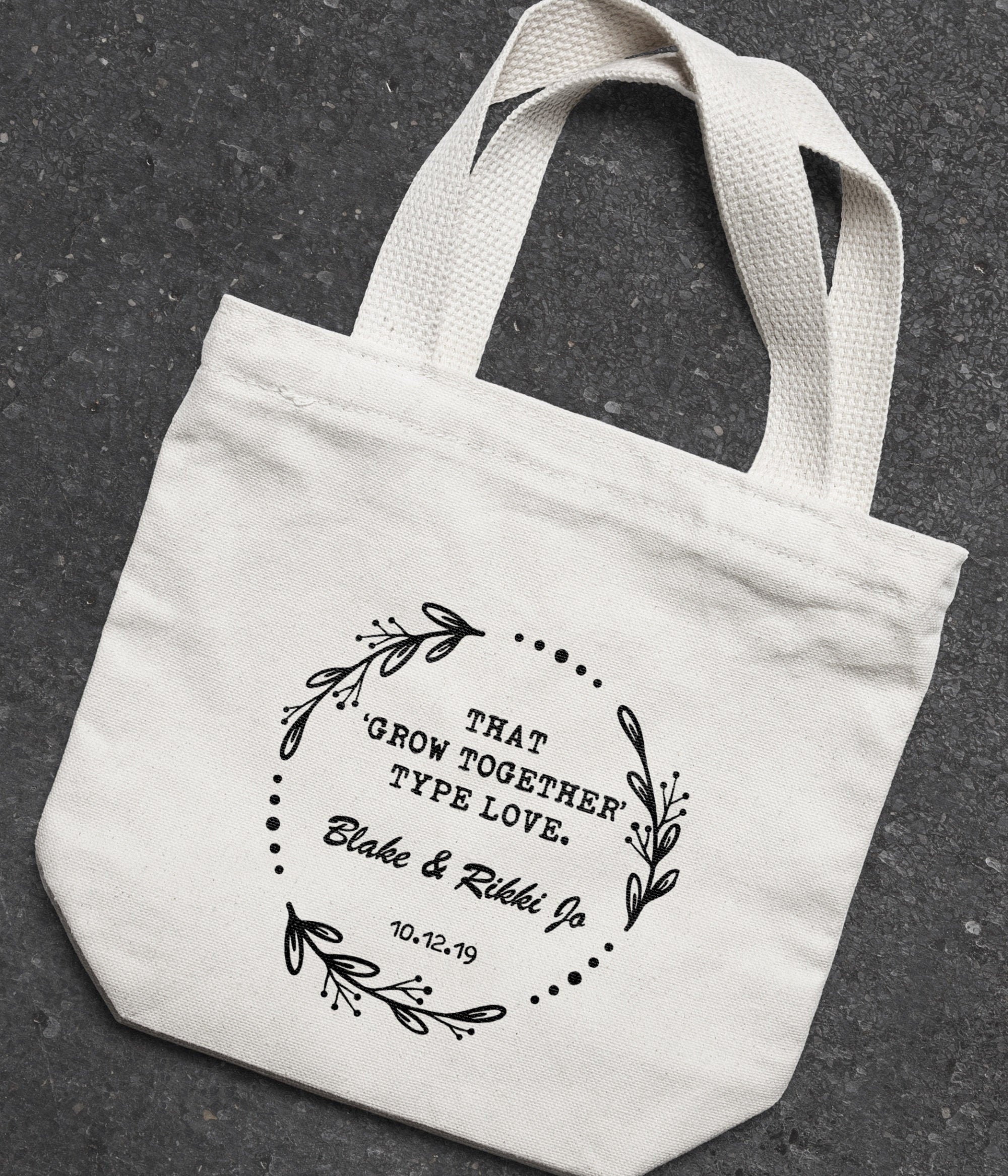 Grow together tote bags,bulk tote bags,custom tote bag bulk,mini canvas tote,canvas bag bulk,custom tote wedding,tote bags logo,canvas tote