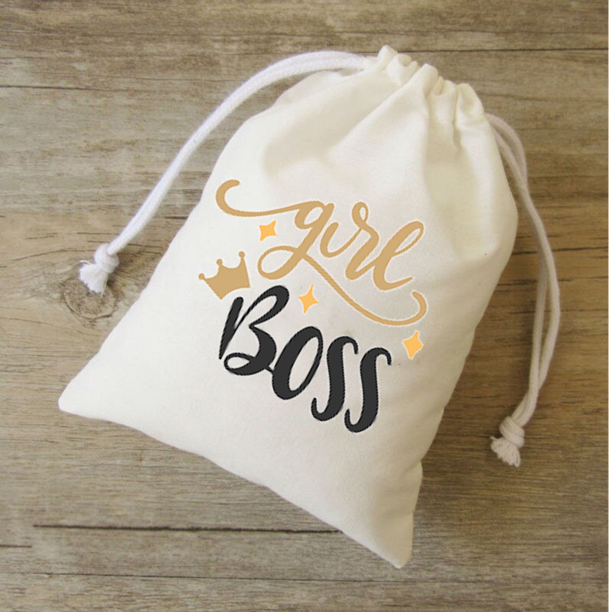 Set of 20 plus Boss Babe drawstring Favor Bags,custom cotton bags,Girl's Boss gift bags, Boss Lady Gift,Gift for her,gift bags,treat bags