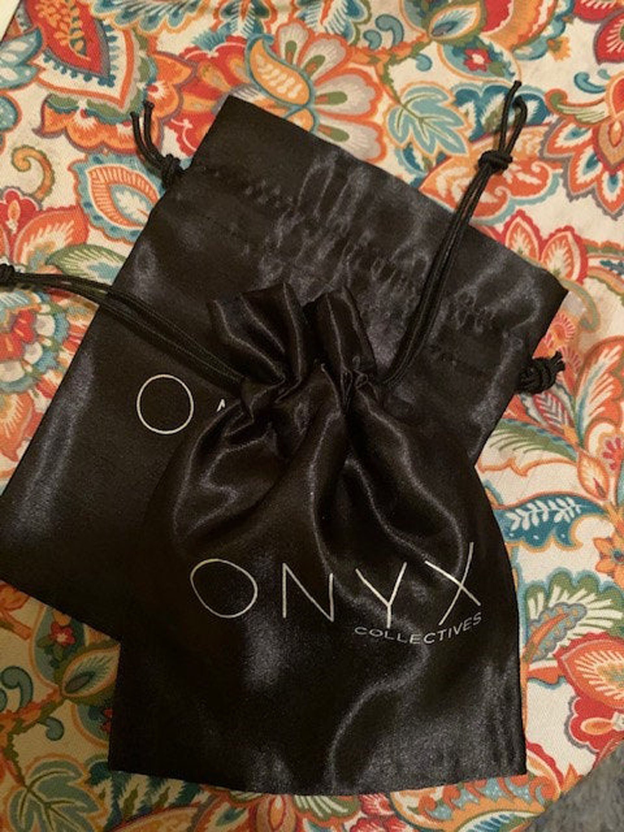 Black Satin Bags with logo in various sizes and quantities