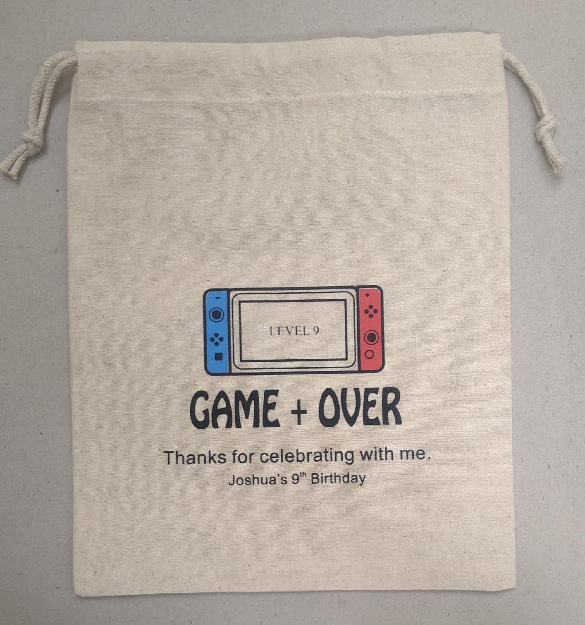 20-100 set of GAME OVER BIRTHDAY Party,Thank You Bag,nintendo bags,game over bags,Video Game birthday,gaming birthday,video kids party