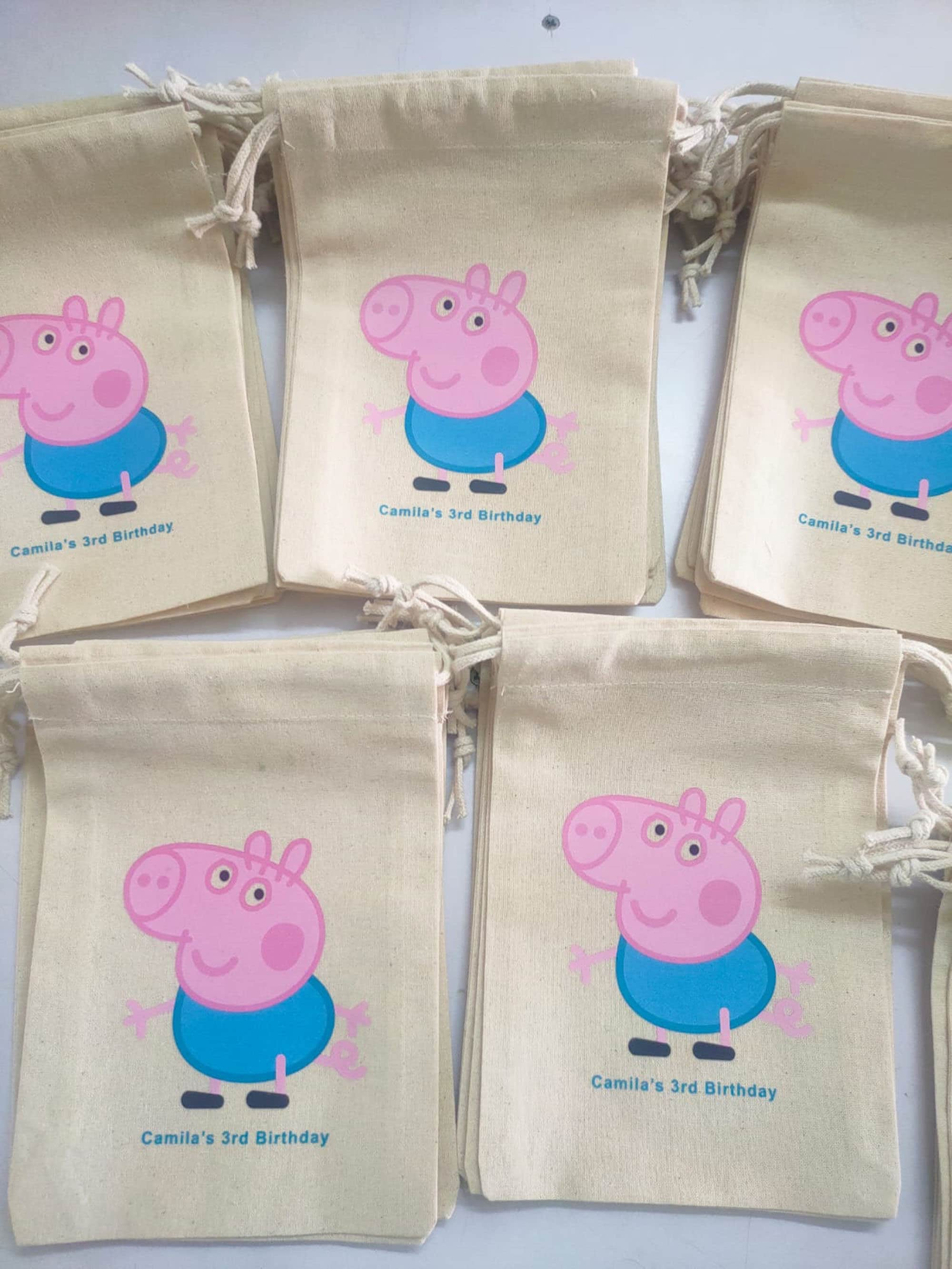 20 sets of Drive By Birthday Favor Bags,Boy's Birthday Gift Bags,Personalised Toy Bag, storage toys,George Peppa Pig,kids party favor